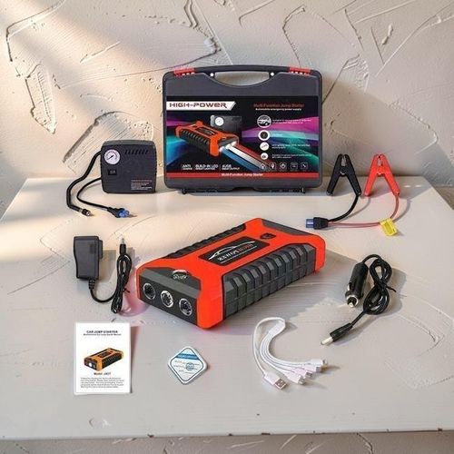 Portable Light Weight Multi-Purpose 12V 99800mAh 2-in-1 Multi-Functional High Power Car Emergency Jump Starter Kit with Tire Inflator Air Compressor