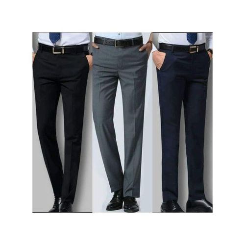 Men's Official Trousers- 3Pack Black ,Naive Blue.Dark Grey