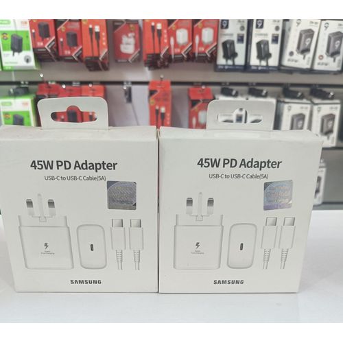 Galaxy 45W Super Fast Charger USB-C Type-C to C Cable PD Wall Adapter for S26 S25 Ultra S24 S23 S22 S21 S20 A Series Android Phones