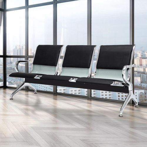 3-Link Steel Reception Bench with Padding – Comfortable Waiting Area Seating