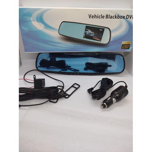 Full HD Vehicle BlackBox DVR Car Mirror Dash Cam Dual Lens 1080P Recorder with Motion Detection & Rear Camera