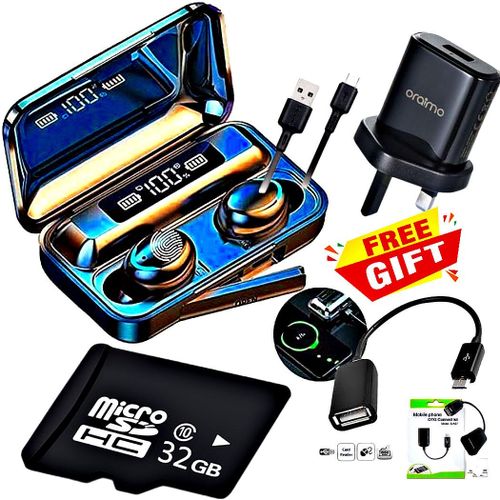 FAST Charger for Android Phones EXTRA BONUS OTG Cable Bluetooth Earbuds Memory Card 32GB