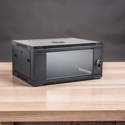Easily Assembled Pre-Drilled Mounting Holes Secure Server Rack Enclosure 4U Wall Mount Data Cabinet
