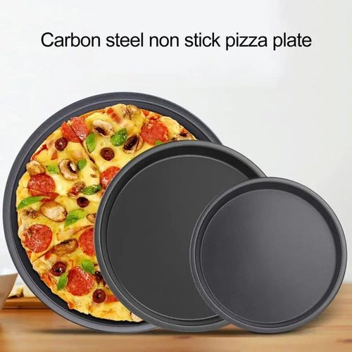 3 Piece Carbon Steel Non-Stick Pizza Pans Set – 24cm, 26cm & 27cm