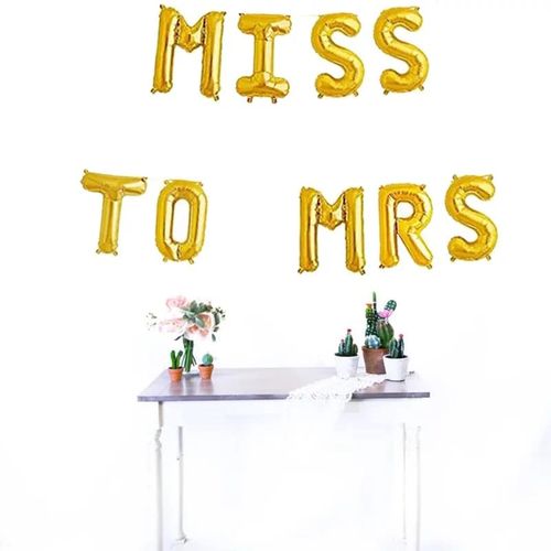 Miss To Mrs Bridal Shower Foil Baloon