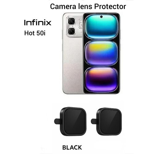 Hot 50i 2-Piece Black Metal Ring Camera Lens Protector - HD Clear Lens Cover with Anti-Scratch Protection