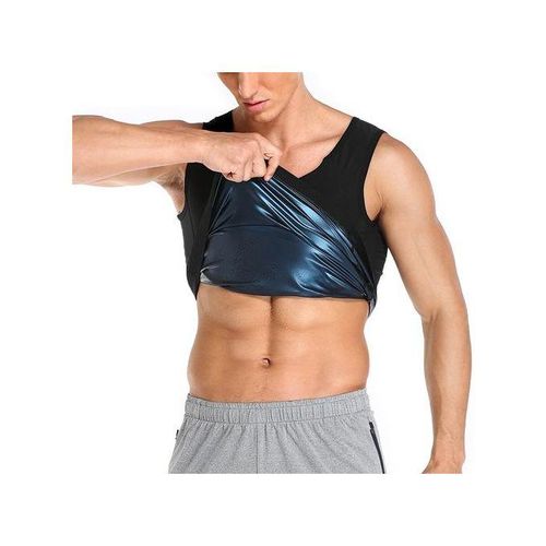 Men Gynecomastia Compression Tank Top Sweat Vest Fitness Body Shaper Shirt Thermo Sauna Workout Shapewear Slimming Fat BurnerWithout Zipper