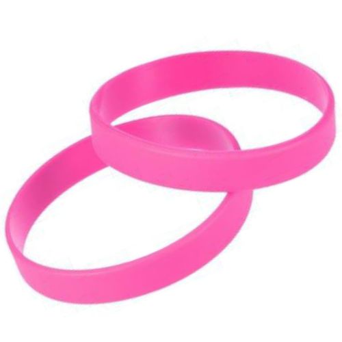 Classic Silicone Pink Wrist Bands x2 nk