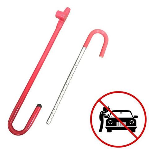 High Durability Easy to Use Steering Wheel and Pedal Lock for Vehicles Universal All Vehicles Anti-Theft Security Car Steering Wheel Lock Brake Clutch Lock Retractable Locking Hook Device with 3 Keys