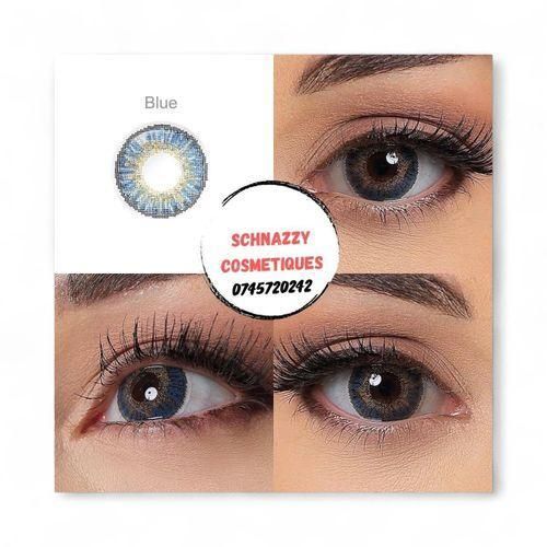 NEW Trending BLUE Eye Contact Lens Eye Color Blends 1 Pair (FOR 2 EYES) Cosmetic Aesthetic + FREE STORAGE CASE