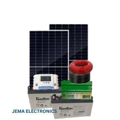 50Watts Solar Panel Full Kit 2 Pcs Gaston 200Ah Solar Battery 1000W Solar Power Inverter 30Ah Solar Charge Controller20m Dropping Wire