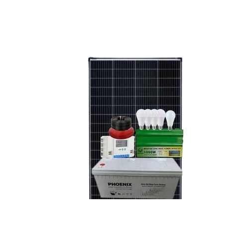 FULLKIT SYTEM 300w Solar Panel + 200AH Phoenix Battery +power Power Inverter 1000w +digital Controller 30amp+ 20m Dropper Cables+5 Bulbs