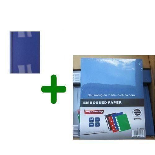 200 PCs A4 Binding Cover Set , Embossed and PVC Paper ( Top and Bottom Cover) - Blue
