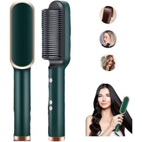 Hair Straightener Brush Iron Hot Comb