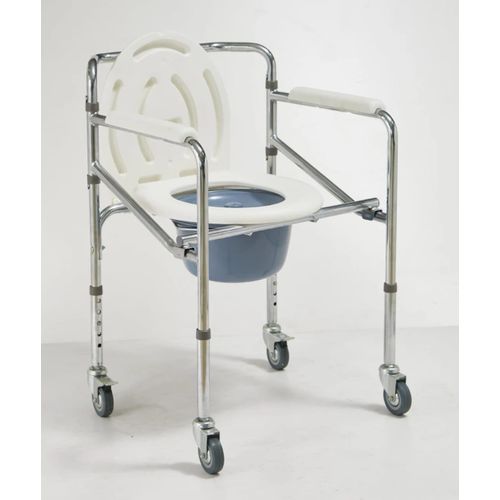 Commode chair with wheels