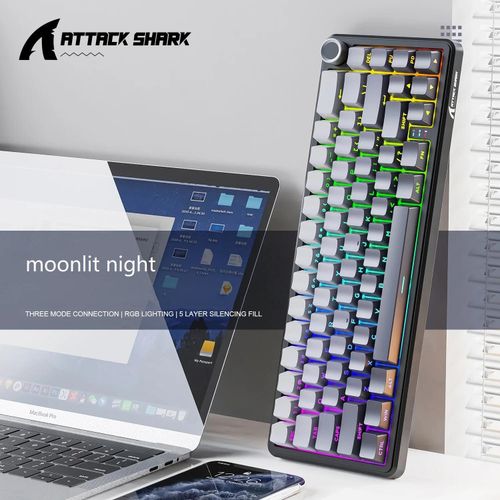 Attack Shark X66 Wireless Mechanical Keyboard BT RGB Three Mode Customized Side Carved Electronic Game Mechanical Keyboard