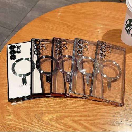 Cover for Galaxy S22 Ultra Phone Case - Electroplated Clear Slim Case with MagSafe