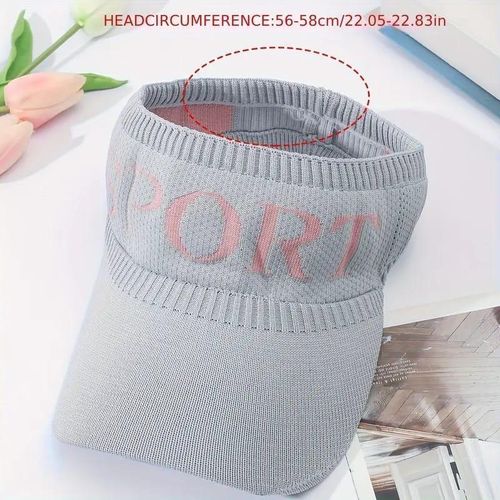 Grey SPORT Visor Cap – Adjustable Sun Visor Hat for Men & Women, Casual Outdoor Sports Cap