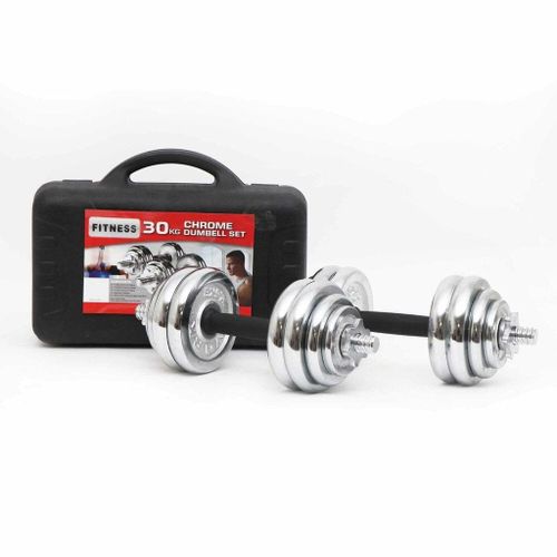 30kg Adjustable Dumbbells Gym Weight Set with Connector and Case