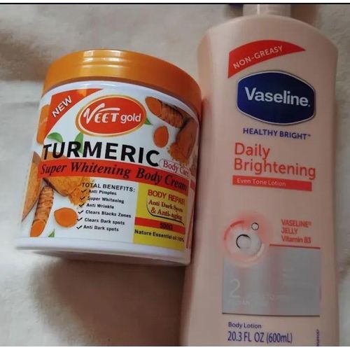 2 in 1 GLOWING COMBO Tumeric Body Cream + Daily Brightening Even Tone Lotion