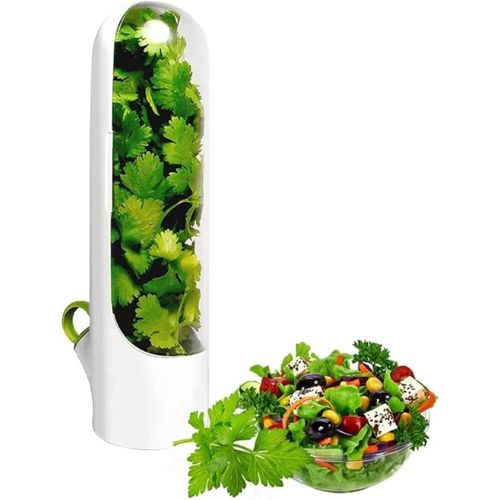 3 pieces Herb Keeper & Herb Storage Container Keeps Vegetables Vanilla Fresh-Keeping Cup Storage Bottles Keeps Green Fresh Jars Tools for Kitchen