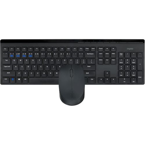 8110M Multi-Mode Wireless Keyboard and Mouse Combo – Bluetooth & 2.4GHz Wireless, Multi-Device Switching, Full-Size Keyboard with Multimedia Hotkeys, 1300 DPI Optical Mouse – Black