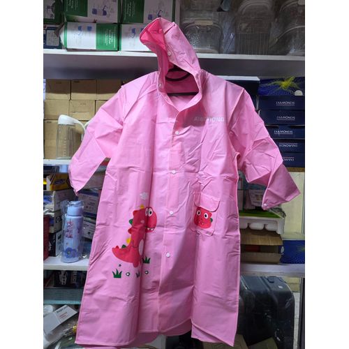 AIBOHONG Kids Cartoon Raincoat Pink Dinosaur Design