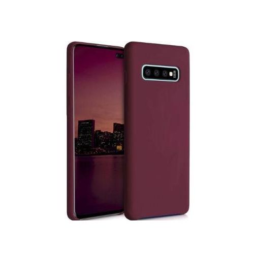 Soft Silicone Back Cover for Samsung Galaxy S10+ - Maroon, anti-fingerprint, anti-scratch, durable silicone case