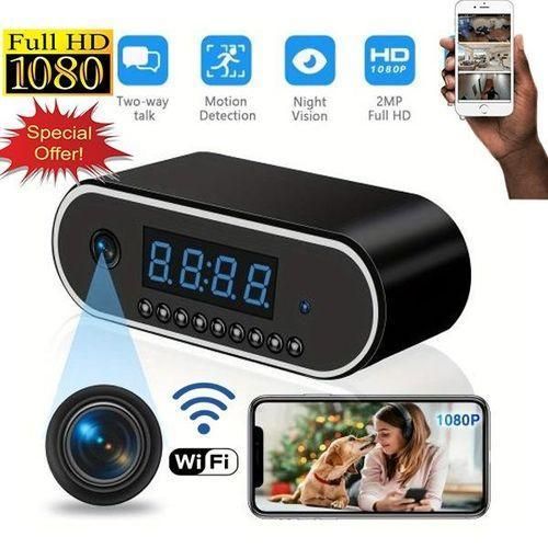 Security Spy Gadget , Flat angle lens Hidden Lens 4K WiFi Motion Detection Sensor Security Surveillance Alarm Table Clock Hidden Spy Camera Audio Video Recorder Monitor Camcorders Camera