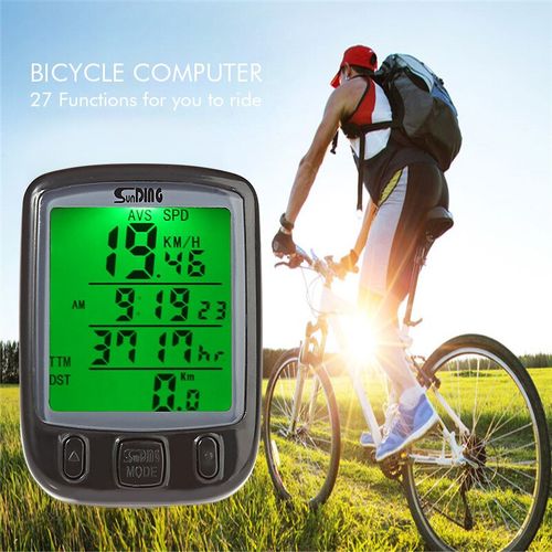 Smart Bicycle Odometer Waterproof Bike Navigation Computer GPS Bicycle Speedometer Multifunction With LCD Green Backlight