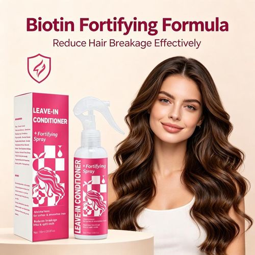 Leave-in Conditioner + Fortifying Spray 118ml / Detangled Hair- Moisturizing & Deep Conditioning Detangler Spray with Biotin For Split Ends/Breakage & Reduces Frizz/ Spray Reduces Frizz Repair Split Ends Prevent Hair Breakage for All Hair Types