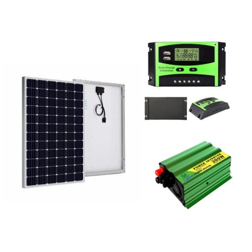 10Watts Solar Panel All Weather Solar Panel+ Free 10A Solar Charge Controller + Free 300W Solar Power Inverter DC To AC Solar Inverter