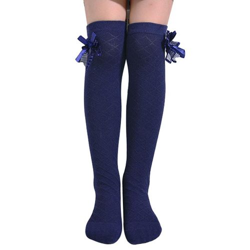 Knee High Girls Socks for Kids Children Golf Cotton Bow Tube Stitch Sock Baby Toddler Little Princess Popular Tall Calf3-7 Years