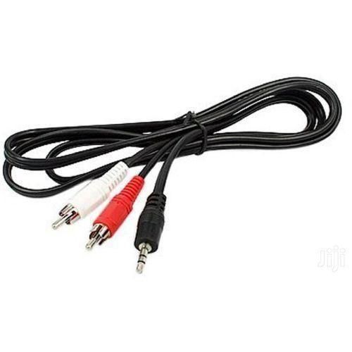 1 to 2 3.5mm Male Stereo Auxiliary Audio Jack - RCA Cable