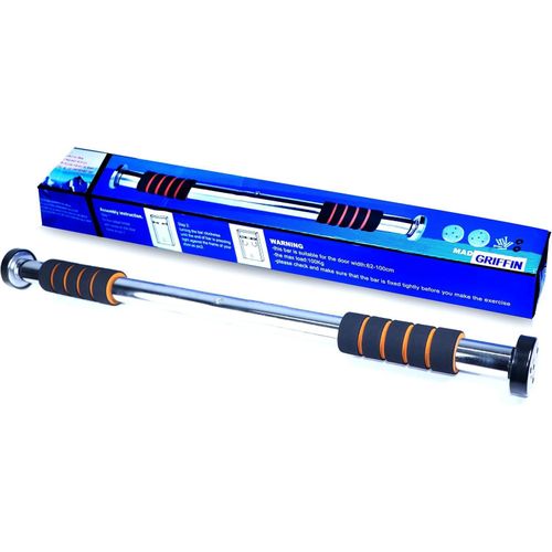 pull-up bar for home workout non-slip carbon steel gym bar load capacity 100 kg adjustable in length mountable door bar with foam pads rubber stopper