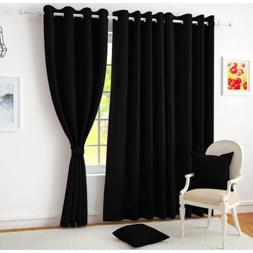 Curtains With Sheer 3Piece Black Curtains 2Pcs 1.5M Each + FREE SHEER