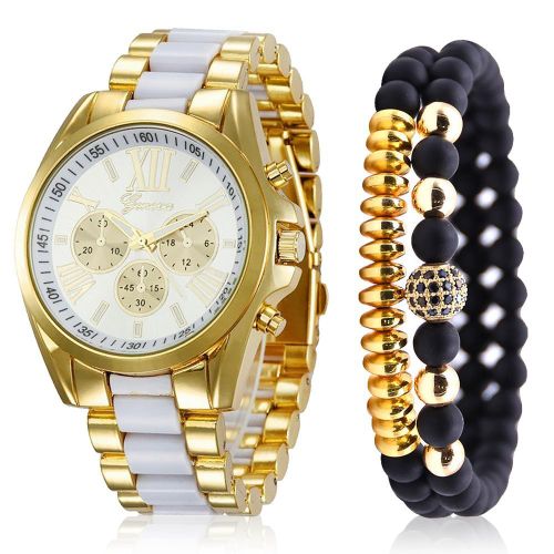 Noble men's quartz watches,with lucky charm bracelets