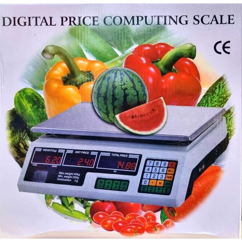 Digital Computing Scale Armless, 40kg Maximum Weight, Easy-to-Use Electronic Floor Scale for Accurate Home and Office Weighing, Compact and Lightweight Design