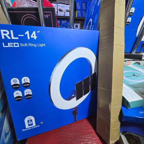 14'' Ring Light with 2.1m Extendable Tripod Stand, LED Circle Lights with Phone Holder for Live Stream/Makeup/YouTube Video/TikTok, Compatible with All Smartphones