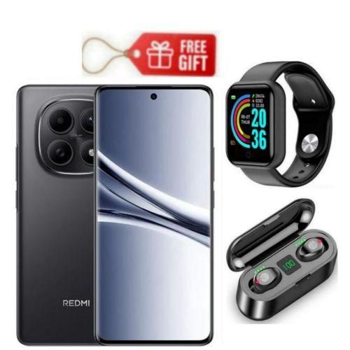 Redmi Note 15 677 256GB 8GB RAM Dual SIM 5800mAh Black Smart Watch F9 Earbuds