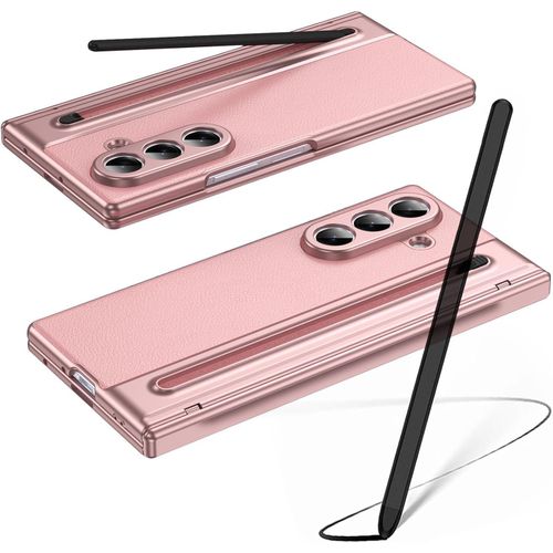 Leather case cover with inbuilt stylus pen Front screen guard for Samsung Z Fold 5