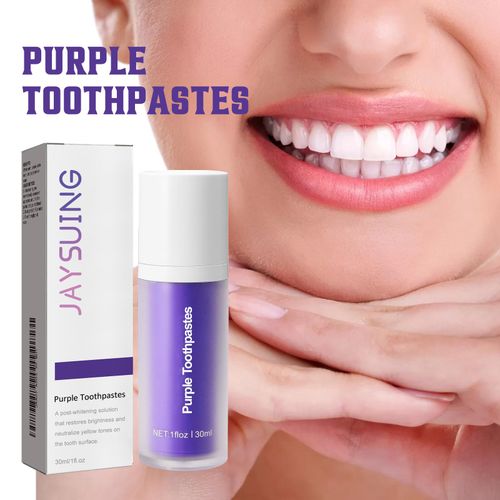 Purple Teeth Whitening Toothpaste with Anti-Bacterial Anti-Cavity Protection Fresh Breath Sensitive Teeth Care 30ml