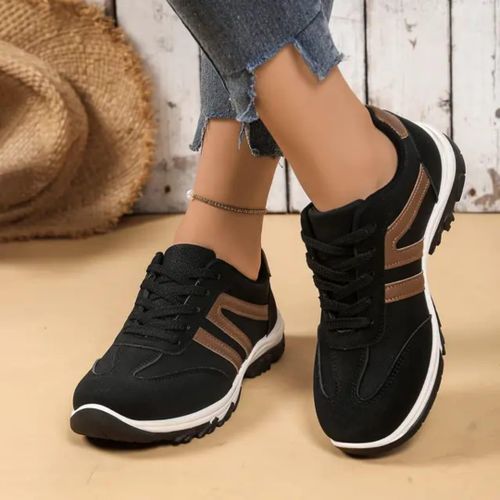 WOMEN'S DOUBLE CHUNKY SOLE SNEAKERS. (Sporty sole)