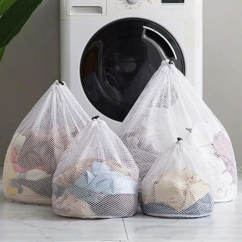 4 Pcs Heavy Duty Mesh Laundry Bags for Washing Machine Delicates Assorted Sizes 30x40cm to 60x80cm - Protects Clothes