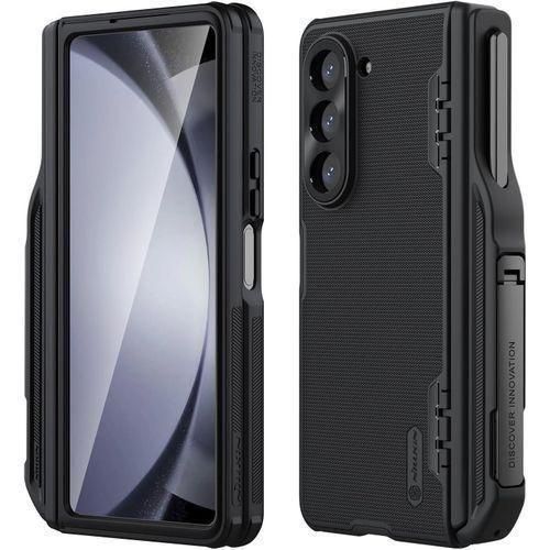 Galaxy Z Fold 5 Case with S Pen Holder Hidden KickstandHinge Protection Slim Fit Protective Phone Case for Galaxy Z Fold 5, Black