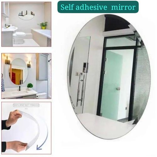 Shatterproof Flexible Wall Mirror Sheets, Peel-and-Stick HD Reflection Decor Mirror for Bathroom Basin, Bedroom, Tiles, and Living Room