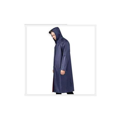 Rain coat waterproof adult thicken Hooded raincoat women men camping outdoor rainwear cloths cover Navy blue