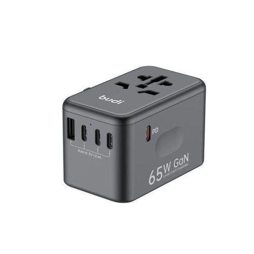 Share this product 65W GaN Global Travel Charger Universal Compatibility High-Speed Charging 5-in-1 Charging Hub Compact Portable Ideal for Business Travel Smart Safe