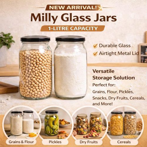 1 litres glass airtight mason jar