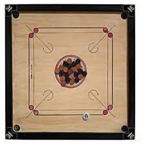 Carrom Board Size 30X30X2inch Complete With Carrom Men Striker Camel Gold